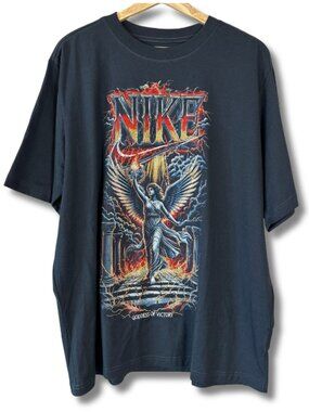 Nike Goddess of Victory Graphic T-Shirt Womens Large Oversized NWT Dark Gray